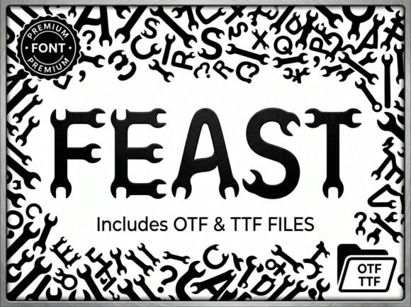 Feast: A Bold Display Font for Digital Brand Impact