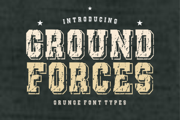Ground Forces Font: A Bold, Distressed Display Typeface for Impact