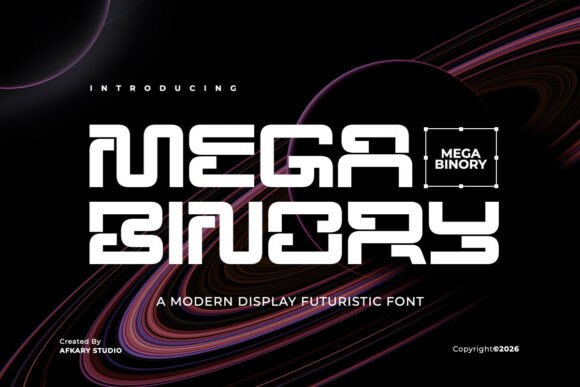 Mega Binory: A Futuristic Display Font for Bold Digital Branding